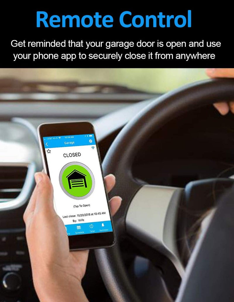 Aubric Smart WiFi Garage Door Opener Remote Controller, Smartphone App Control, Compatible with Alexa, Google Assistant and IFTTT, No Hub Required - Image 2